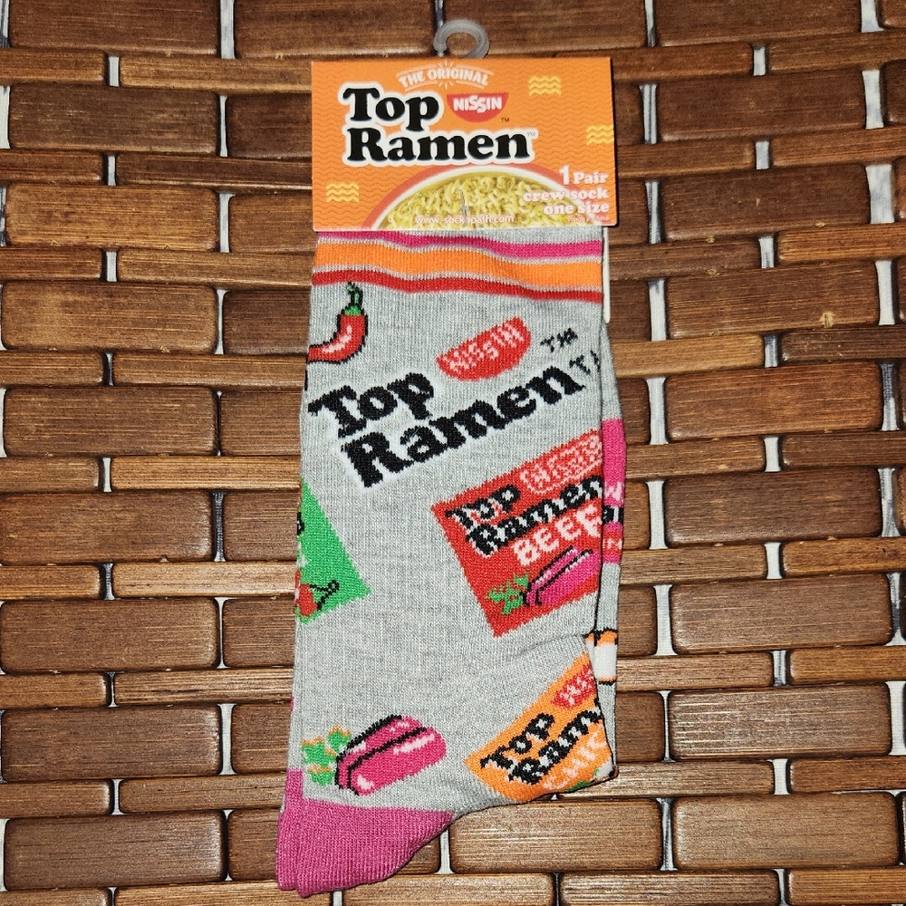 Top Ramen Colorful Graphic Crew Socks Mens 7-12 Womens 8-14